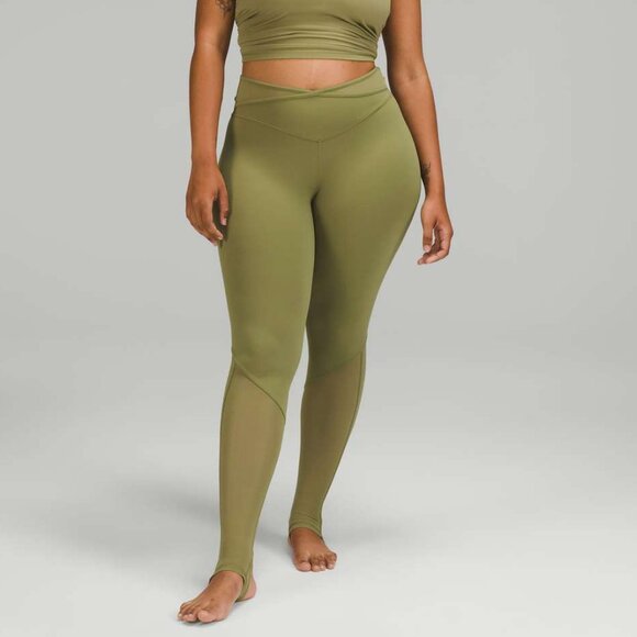 Lululemon Women's Nulu and Crisscross Mesh Stirrup Tight - Green - Picture 1 of 10
